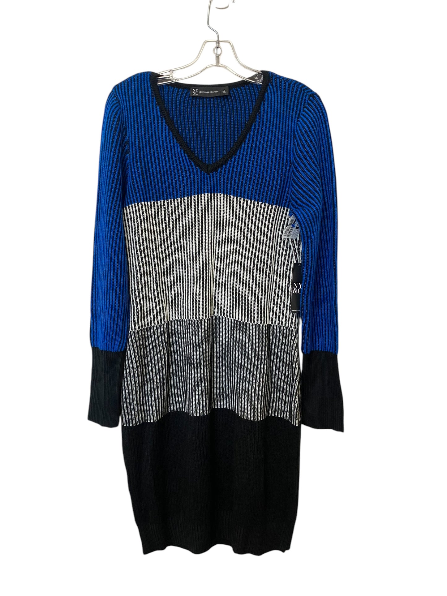 Dress Sweater By New York And Co In Blue, Size: L