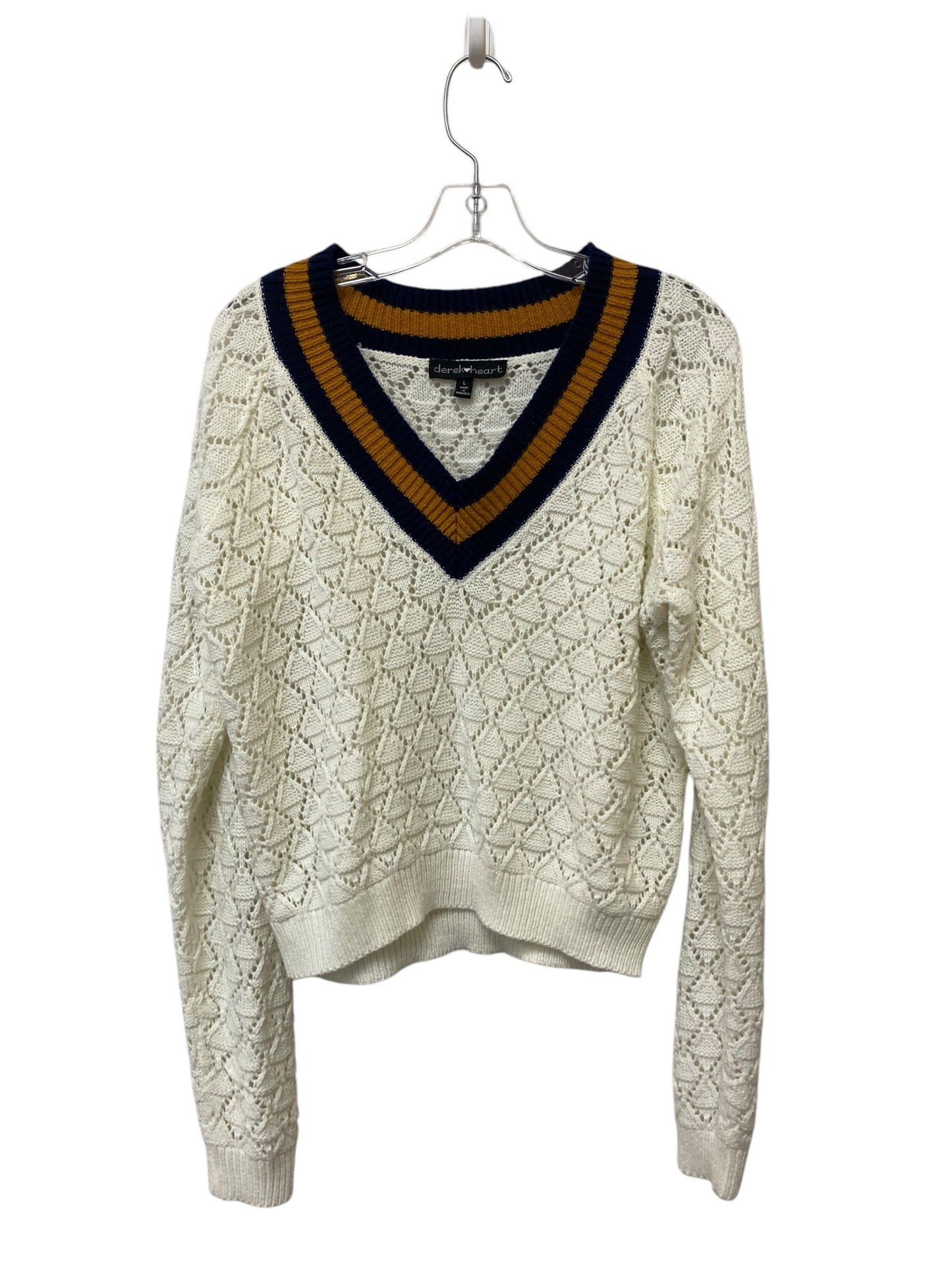 Sweater By Derek Heart In Cream, Size: L