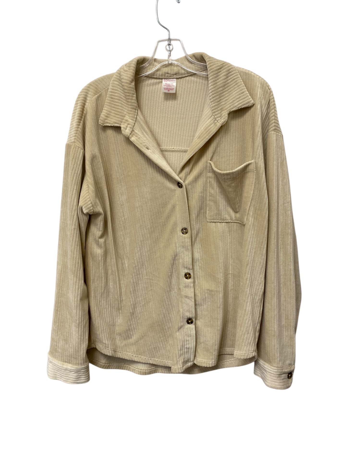 Jacket Shirt By No Boundaries In Cream, Size: Xl