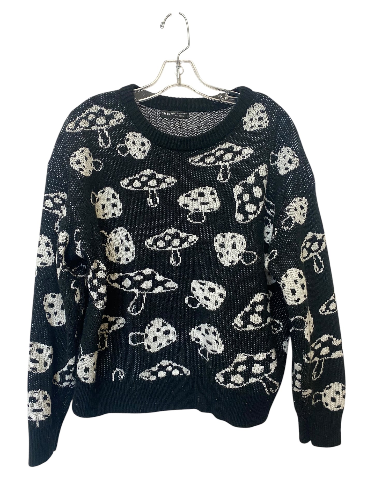 Sweater By Shein In Black & White, Size: L