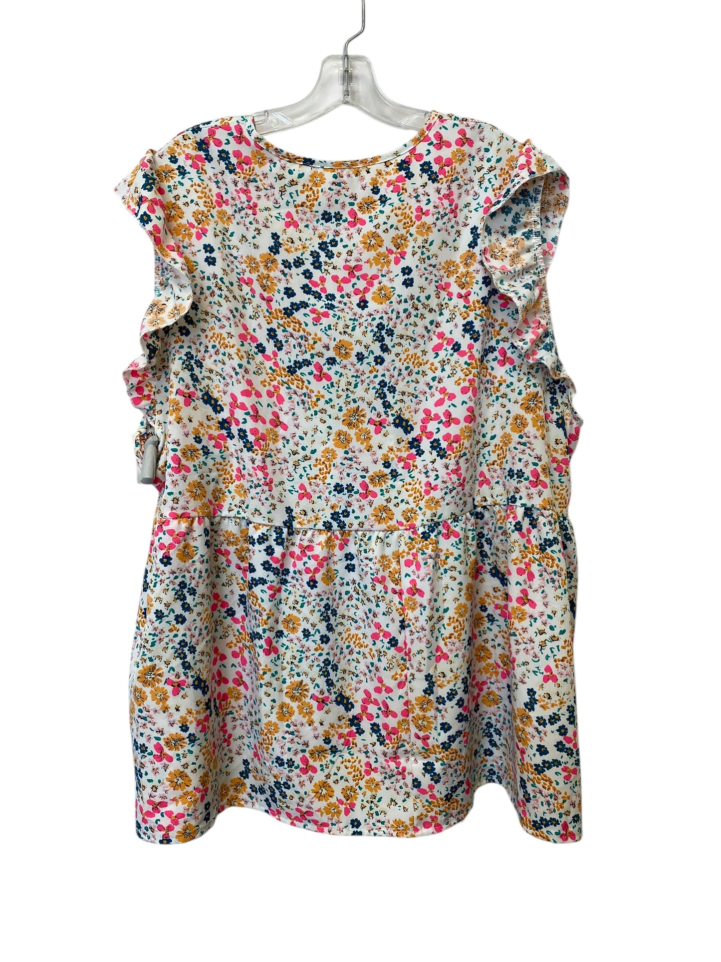 Top Sleeveless By Shein In Floral Print, Size: 4x