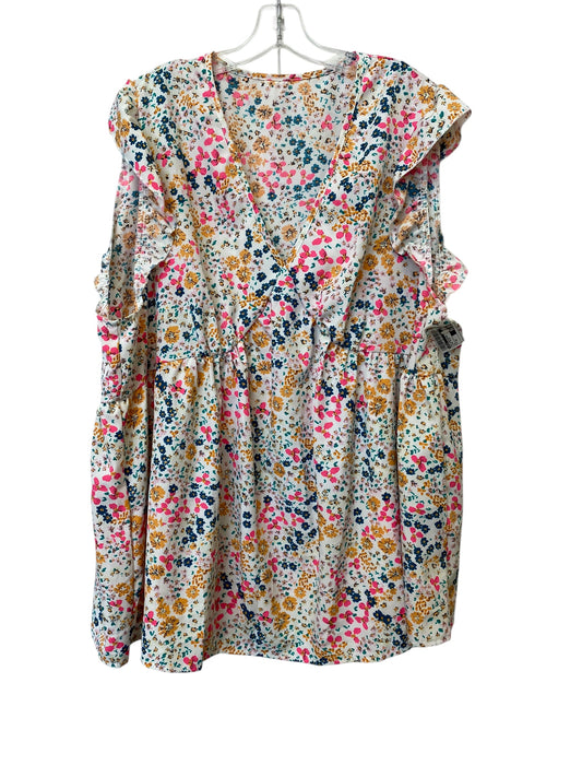 Top Sleeveless By Shein In Floral Print, Size: 4x