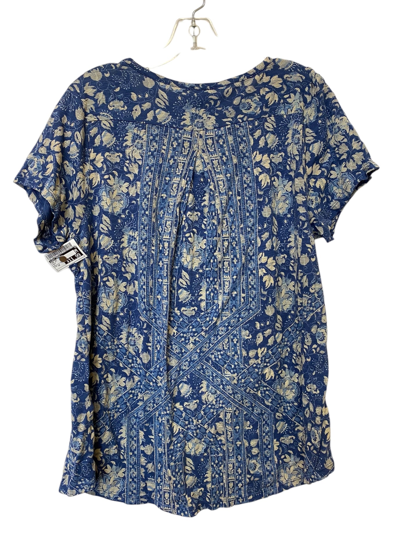 Top Short Sleeve By Lucky Brand In Blue, Size: 1x