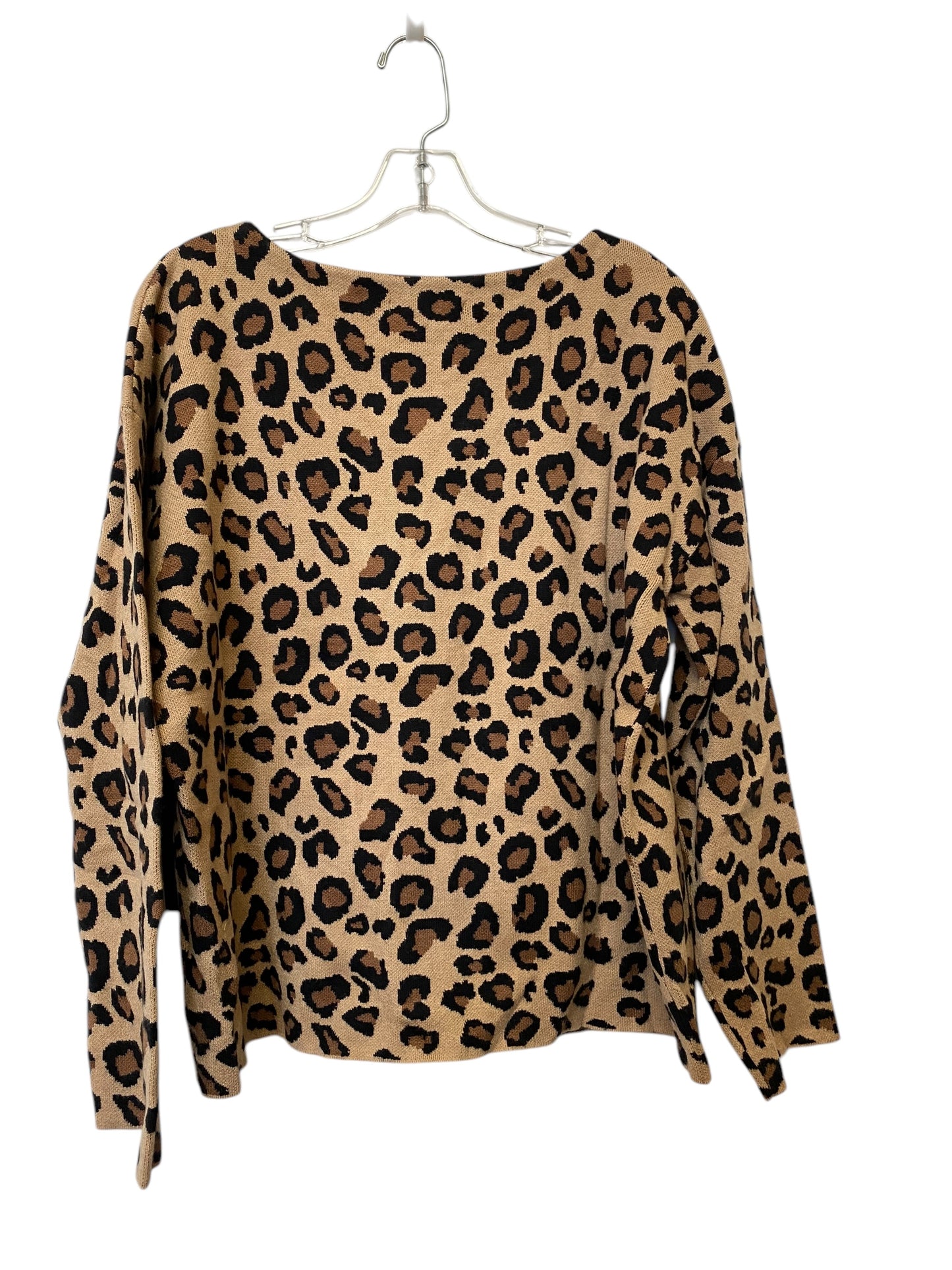 Sweater By Tahari By Arthur Levine In Animal Print, Size: Xl