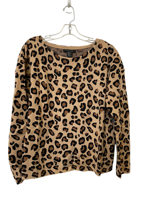 Sweater By Tahari By Arthur Levine In Animal Print, Size: Xl