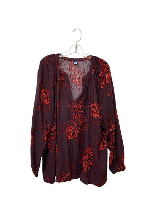 Top Long Sleeve By Old Navy In Maroon, Size: Xxl