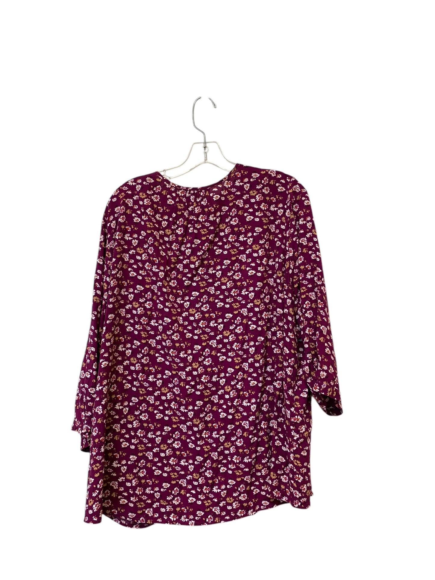 Top Long Sleeve By Fun 2 Fun In Purple, Size: 2x