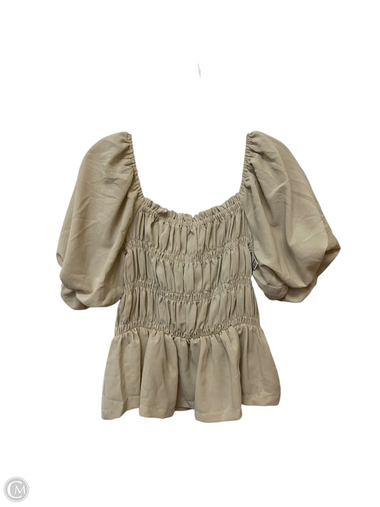 Top Short Sleeve By Ro & De In Beige, Size: S