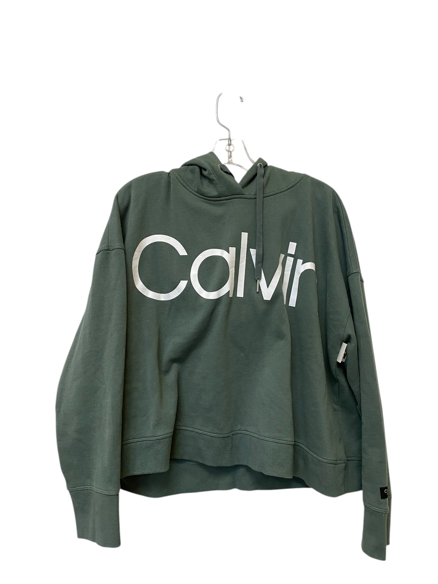 Sweatshirt Hoodie By Calvin Klein In Green, Size: Xxl