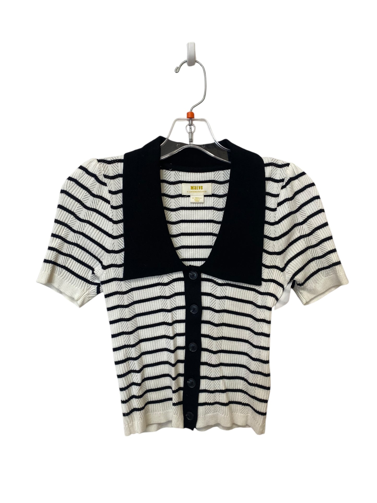 Top Short Sleeve By Maeve In Black & White, Size: Xs