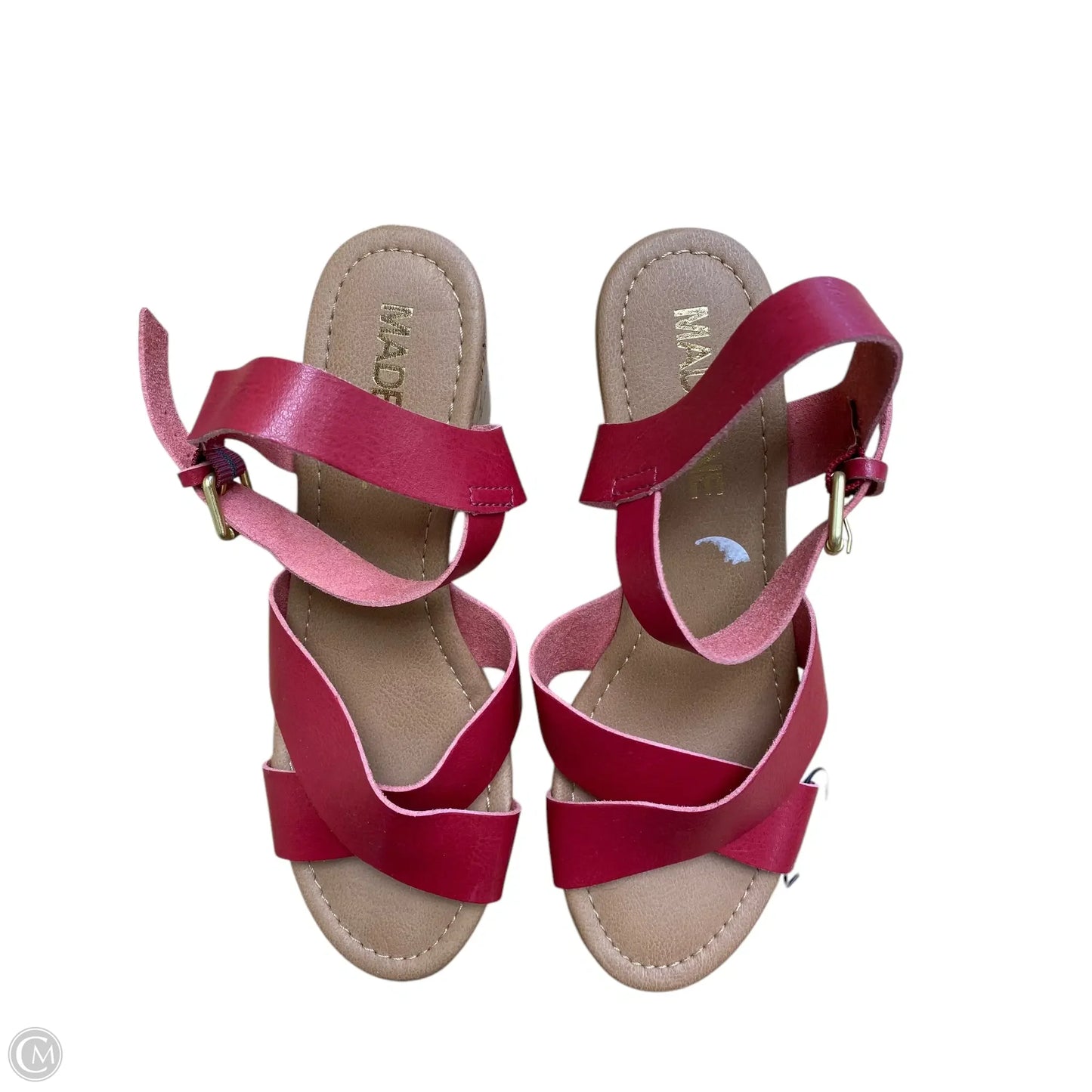 Sandals Heels Wedge By Madeline In Red, Size: 8