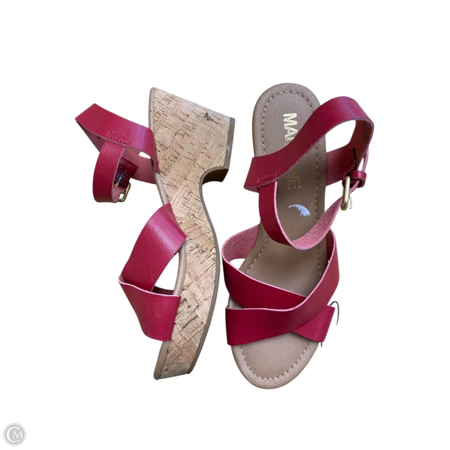 Sandals Heels Wedge By Madeline In Red, Size: 8