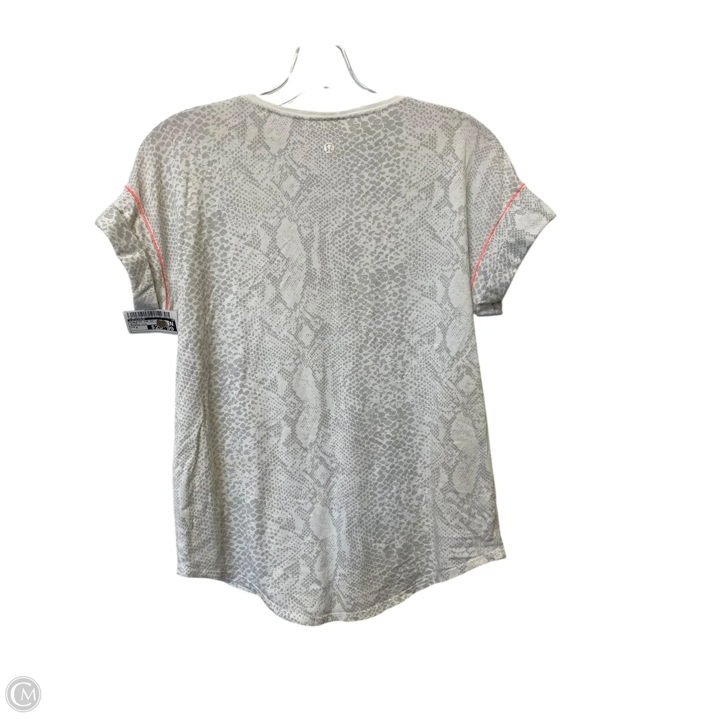 Athletic Top Short Sleeve By Lululemon In White, Size: S