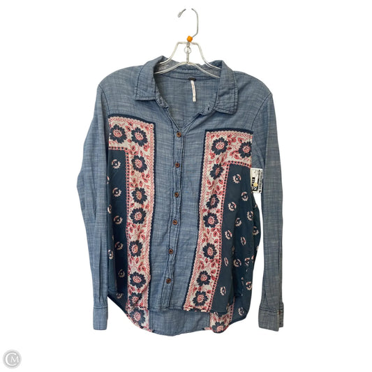 Top Long Sleeve By Free People In Blue Denim, Size: M