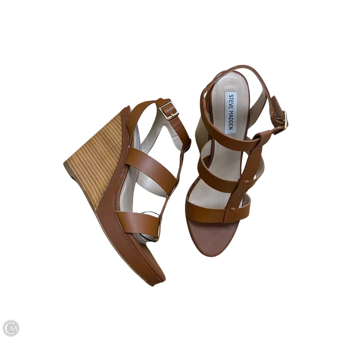 Sandals Heels Wedge By Steve Madden In Brown, Size: 10