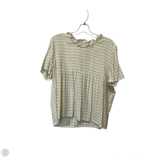 Top Short Sleeve By Madewell In Cream, Size: L