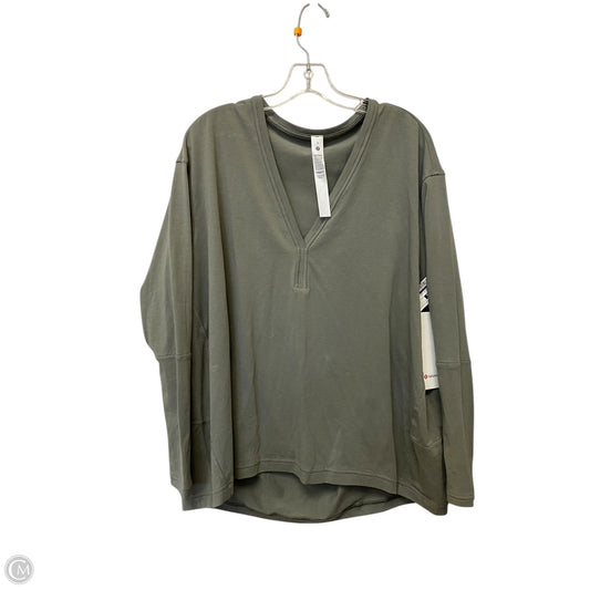 Athletic Top Long Sleeve Crewneck By Lululemon In Green, Size: 8