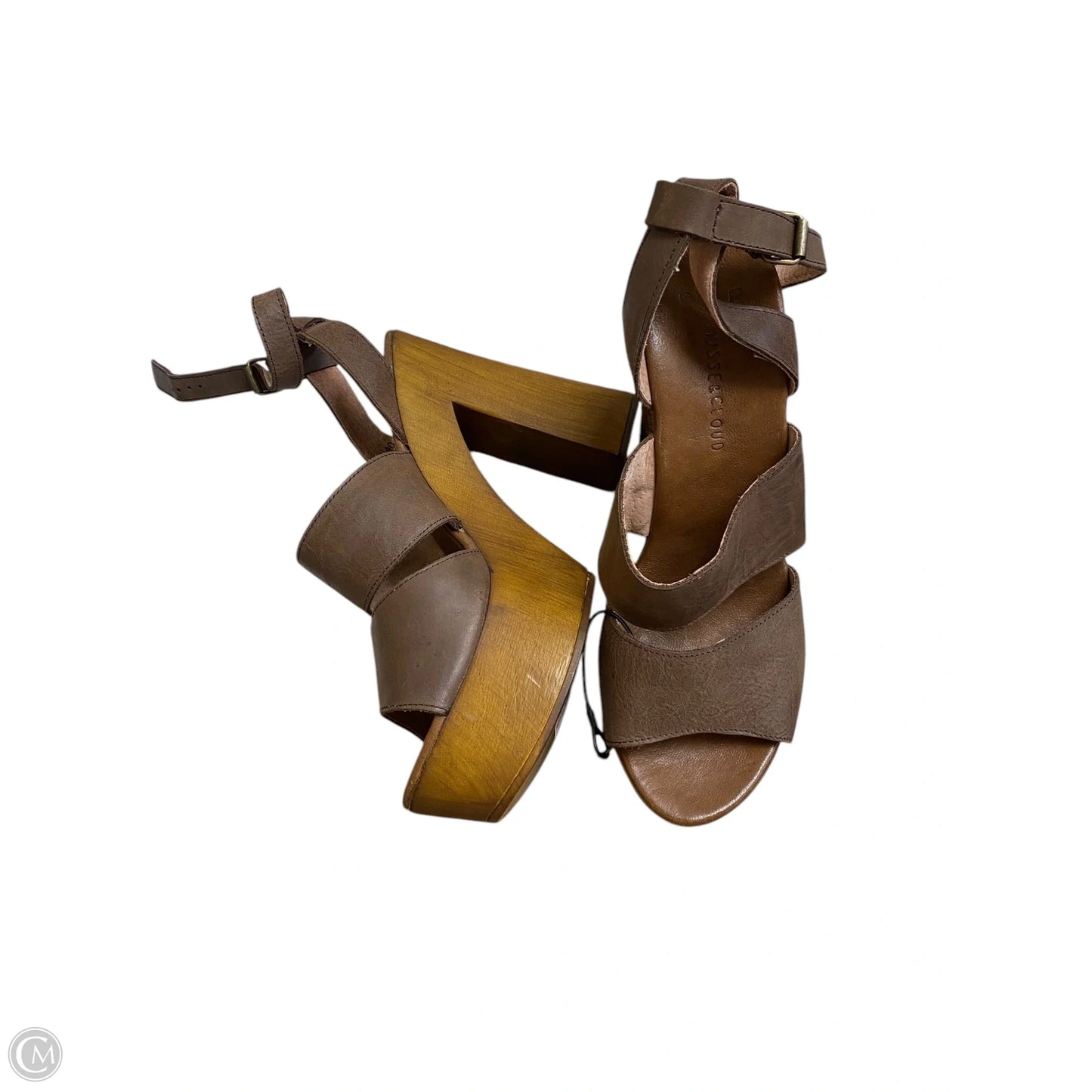 Sandals Heels Block By Clothes Mentor In Brown, Size: 9