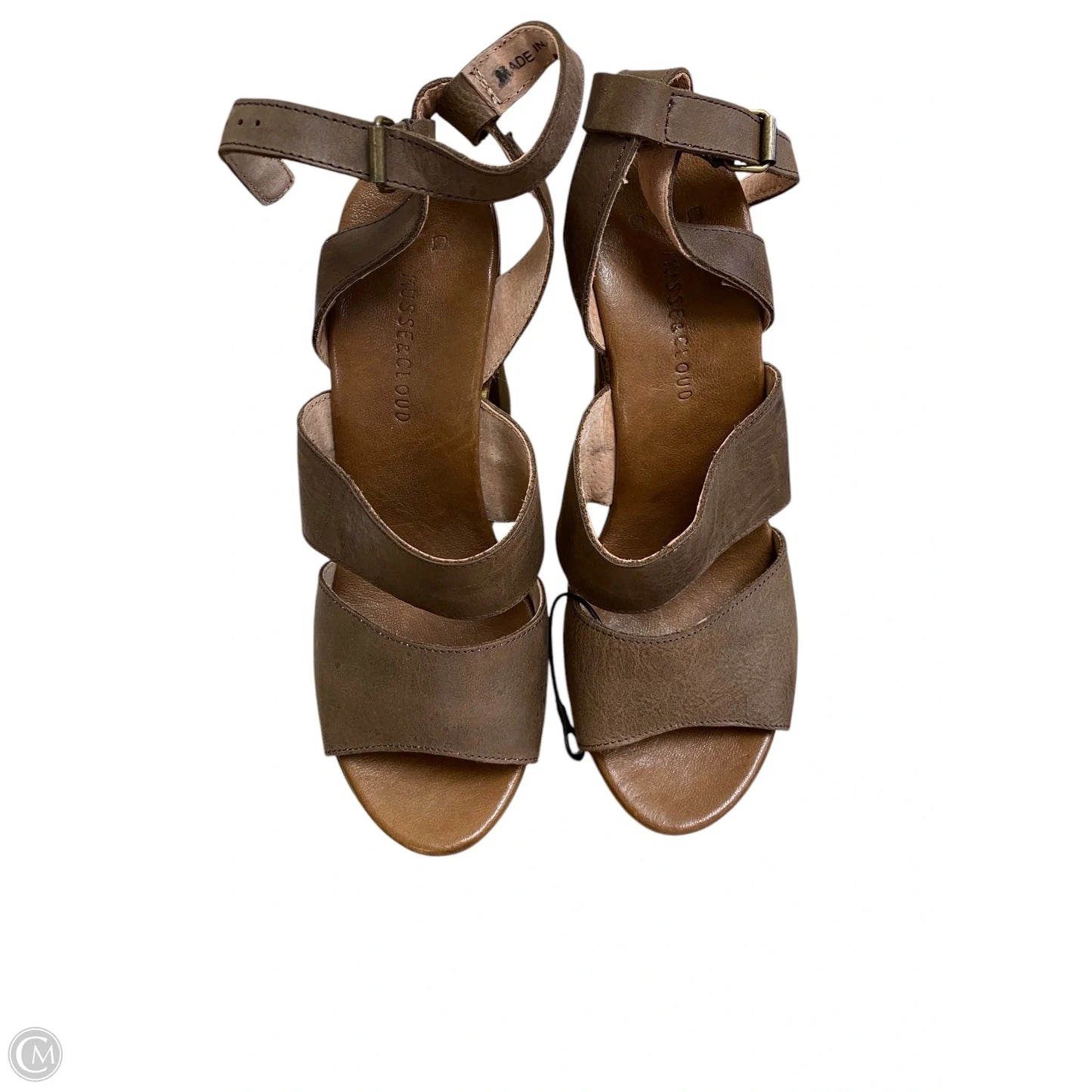 Sandals Heels Block By Clothes Mentor In Brown, Size: 9