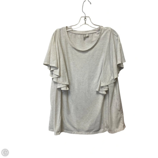 Top Short Sleeve By Cato In Beige, Size: 18