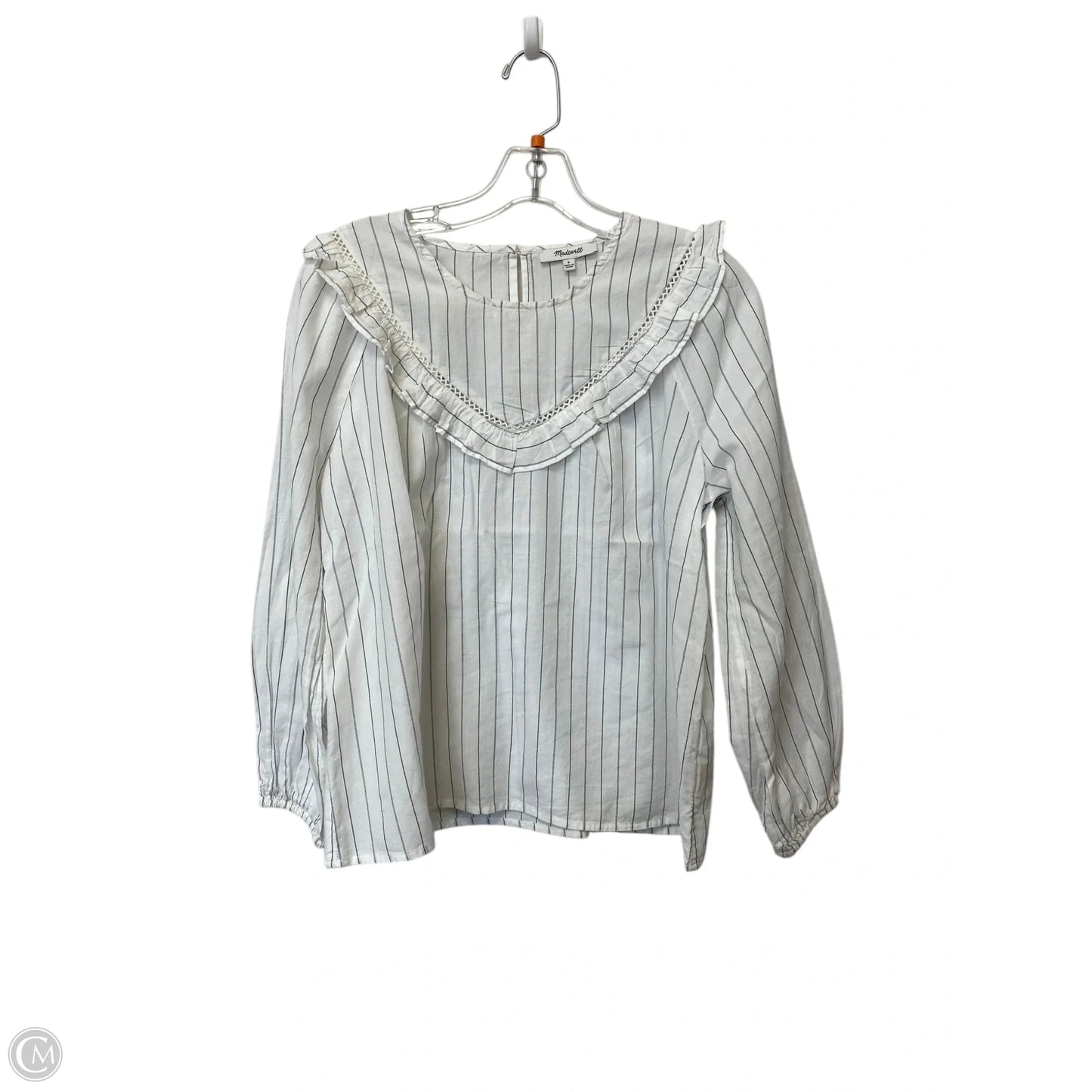 Top Long Sleeve By Madewell In White, Size: S