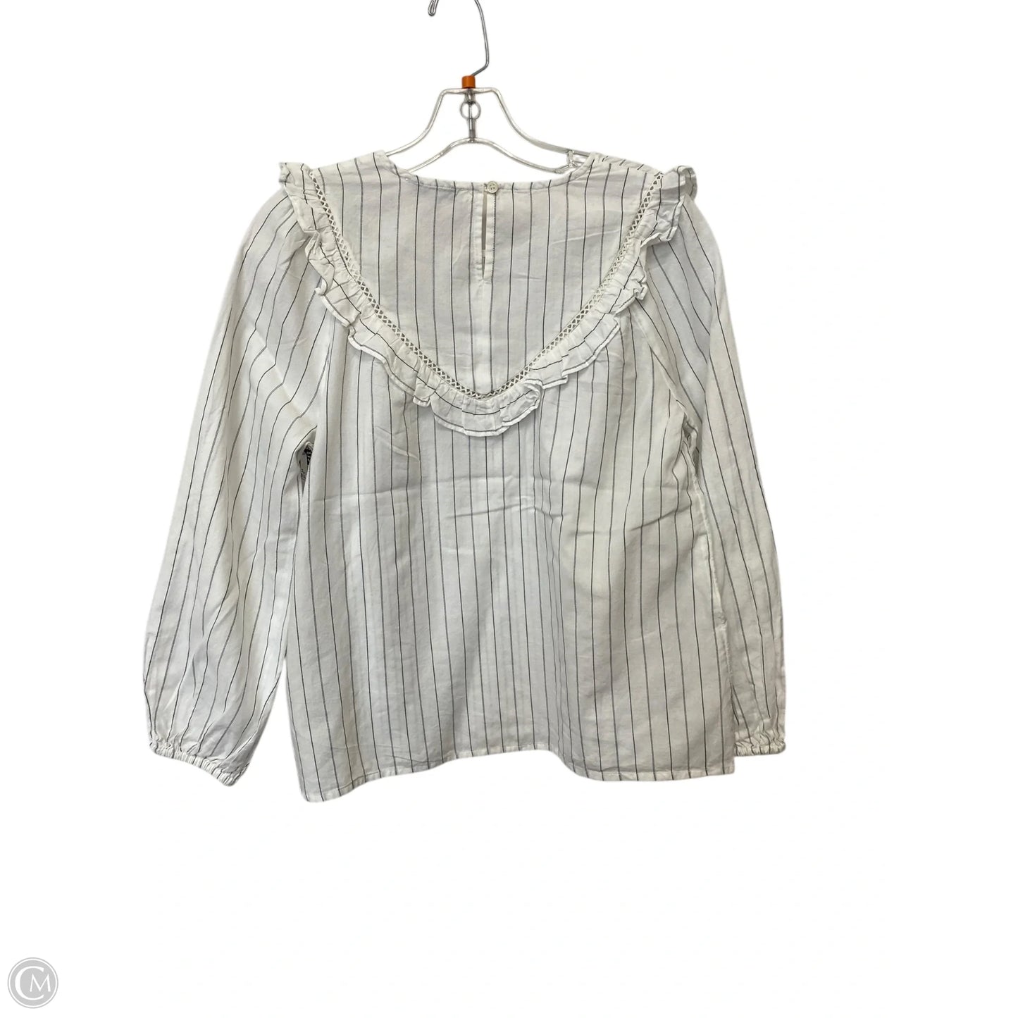 Top Long Sleeve By Madewell In White, Size: S