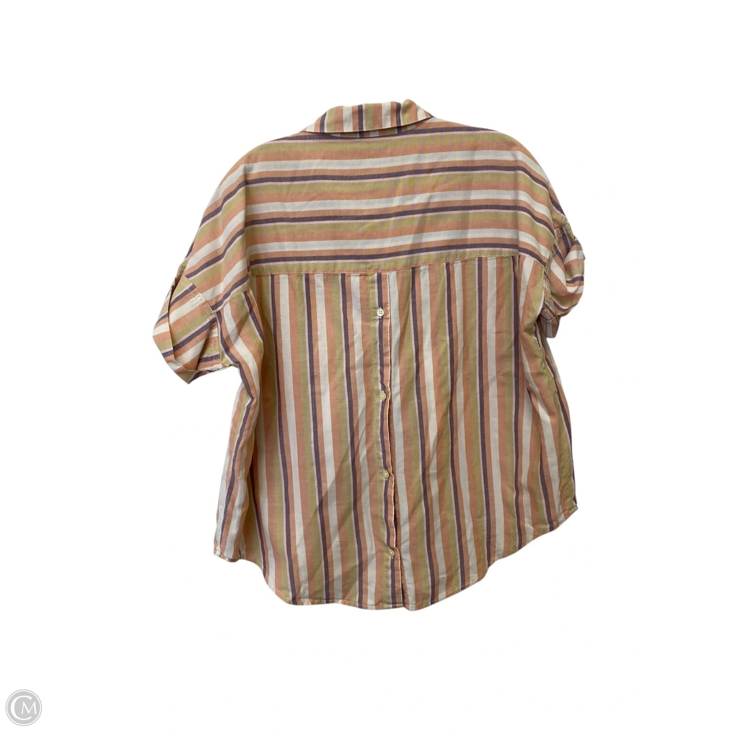 Top Short Sleeve By Madewell In Striped Pattern, Size: S