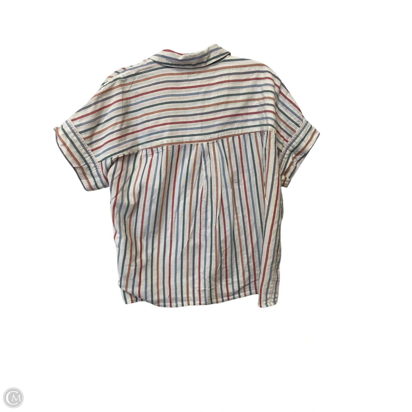 Top Short Sleeve By Madewell In Striped Pattern, Size: M