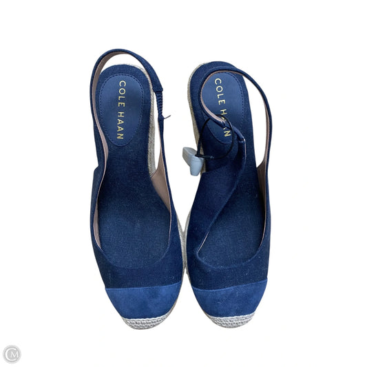 Shoes Heels Wedge By Cole-haan In Blue, Size: 6.5