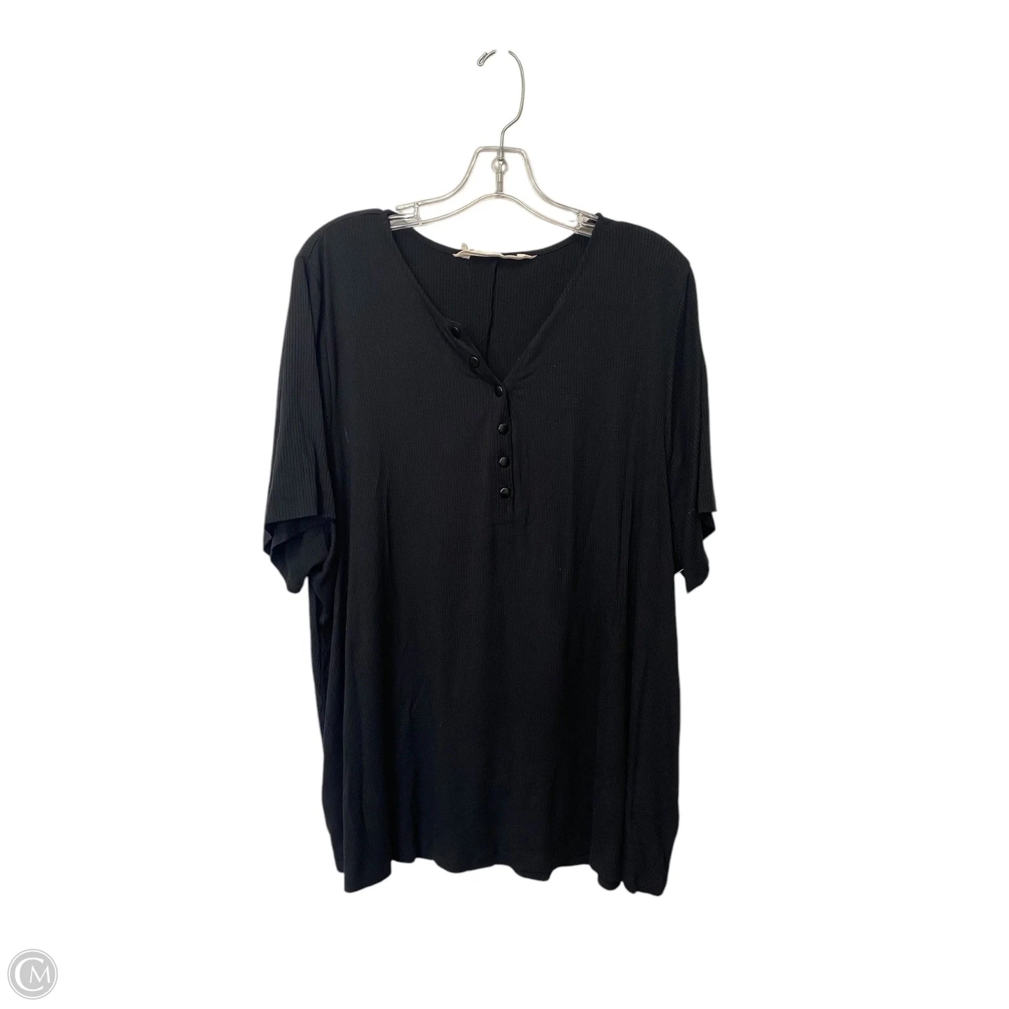 Top Short Sleeve By Clothes Mentor In Black, Size: 22