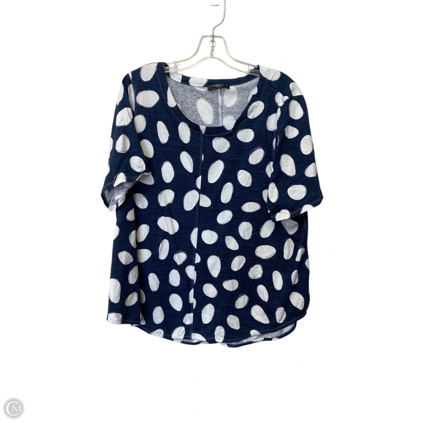 Top Short Sleeve By Clothes Mentor In Blue & White, Size: 20