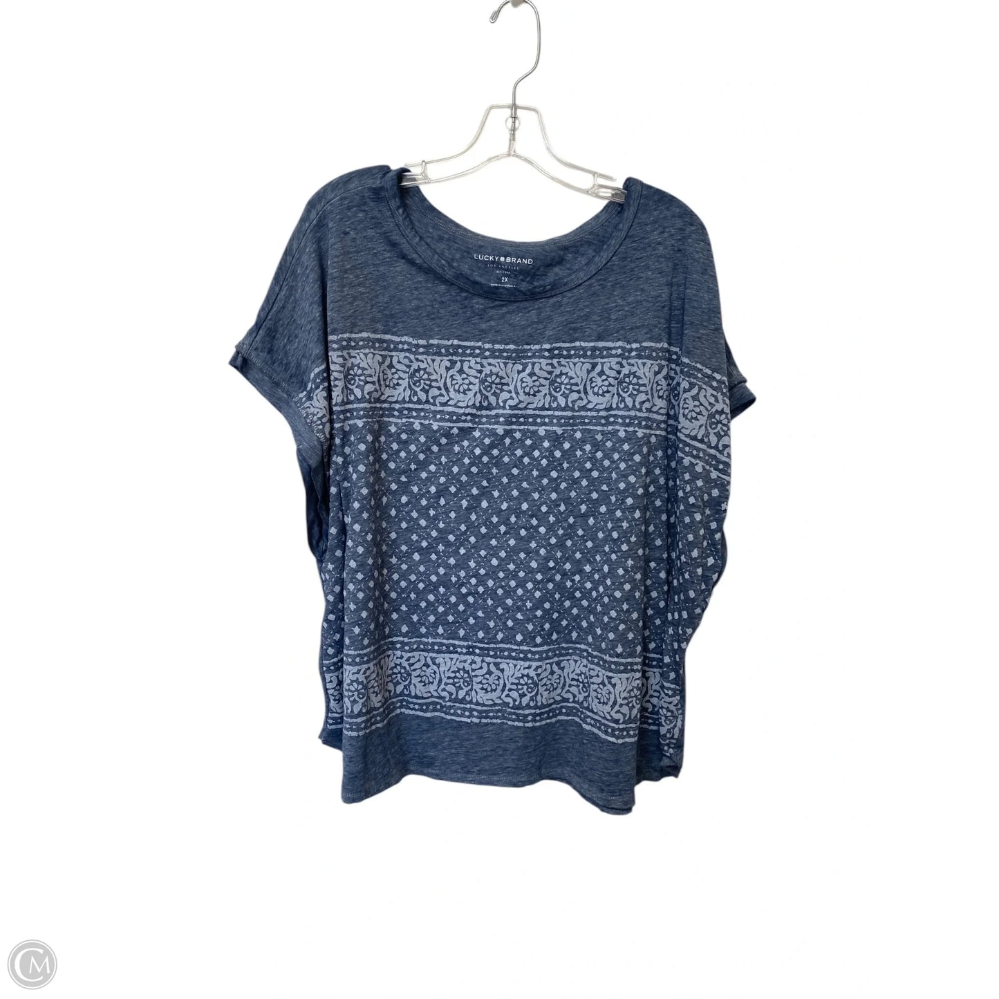 Top Short Sleeve By Lucky Brand In Blue, Size: 2x