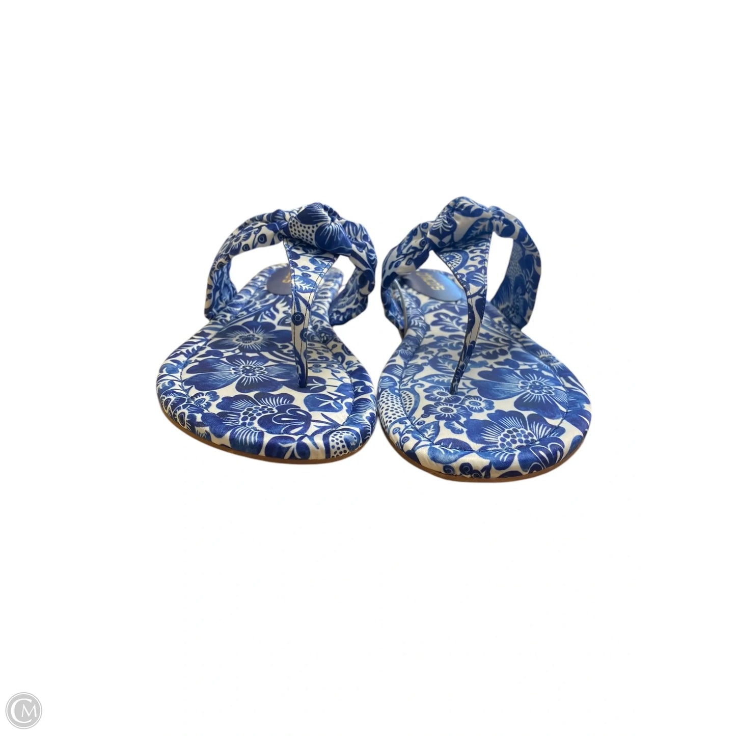 Sandals Flats By Chicos In Blue & White, Size: 10