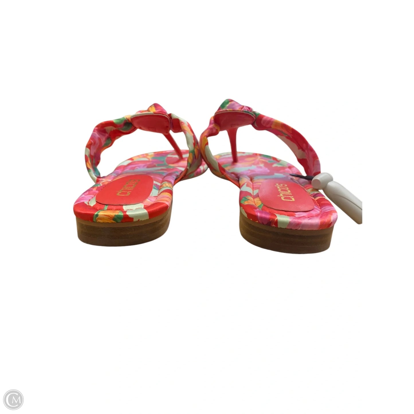 Sandals Flats By Chicos In Floral Print, Size: 10