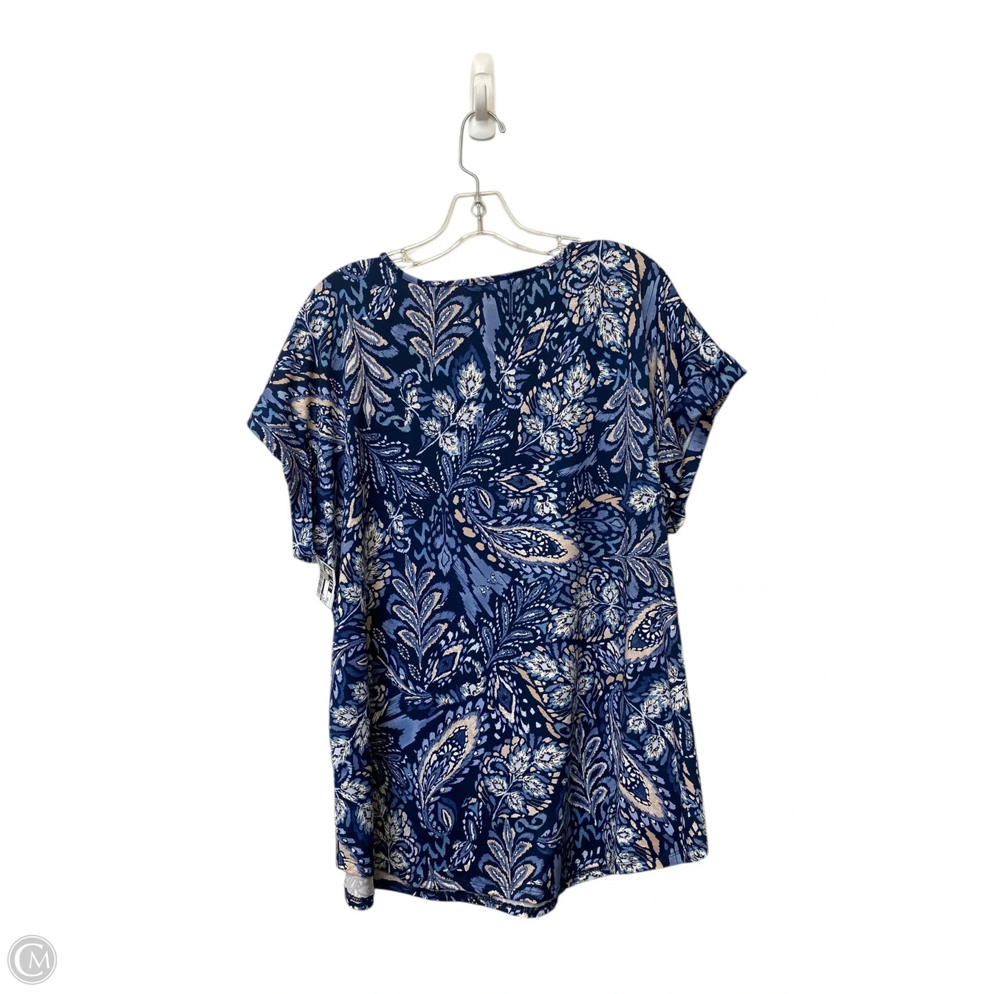 Top Short Sleeve By Auw In Blue, Size: 2x