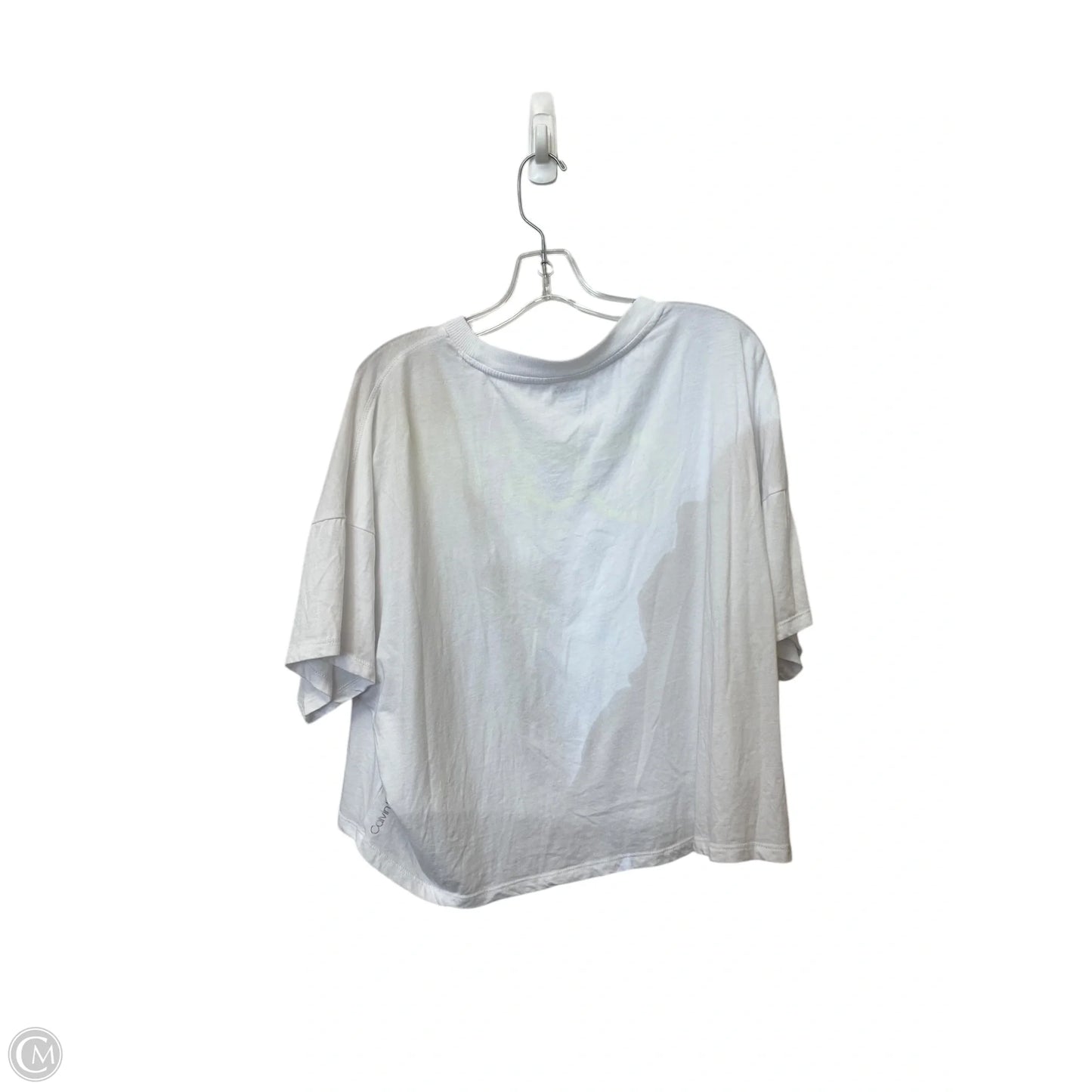 Athletic Top Short Sleeve By Calvin Klein Performance In White, Size: Xxl