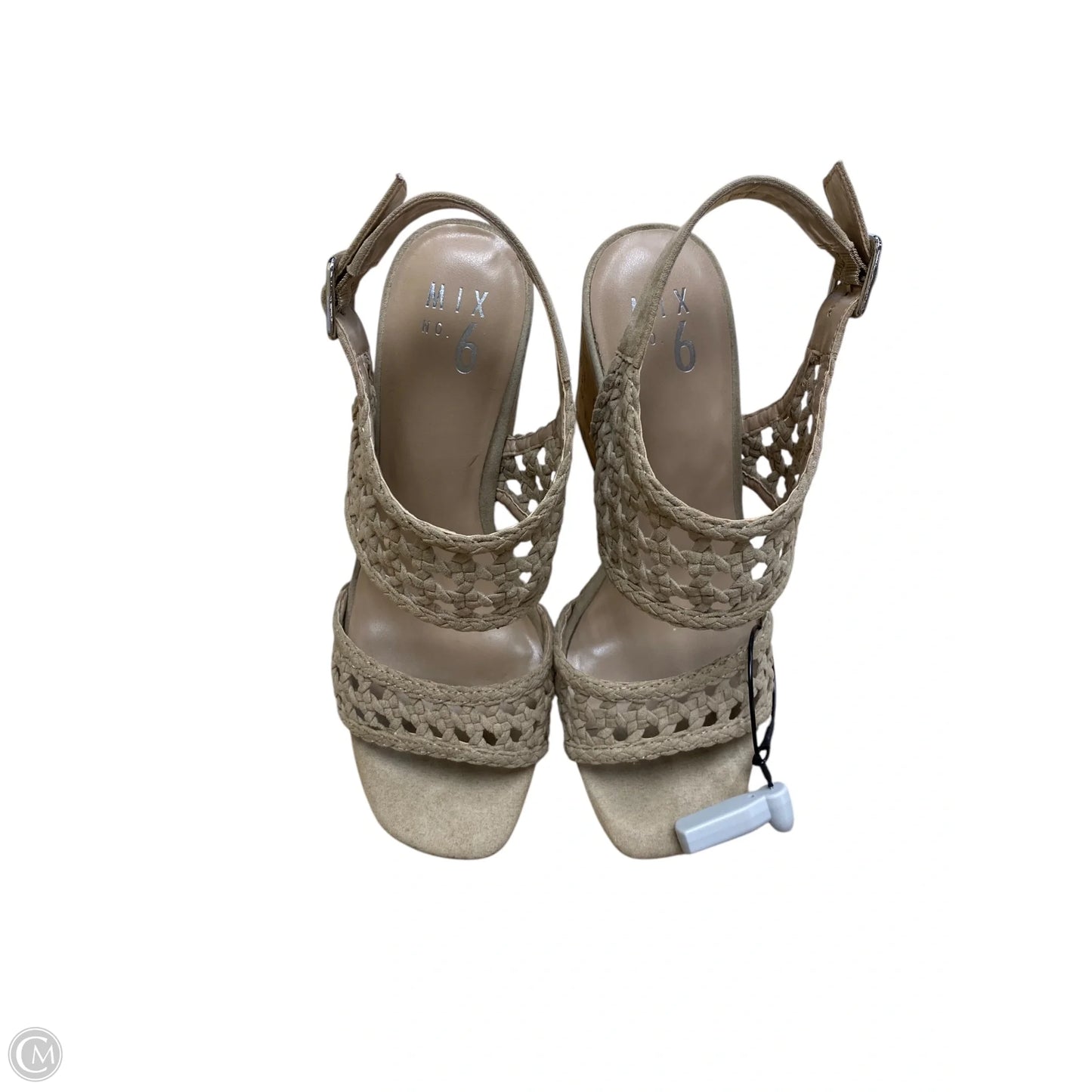 Sandals Heels Wedge By Mix No 6 In Beige, Size: 8.5