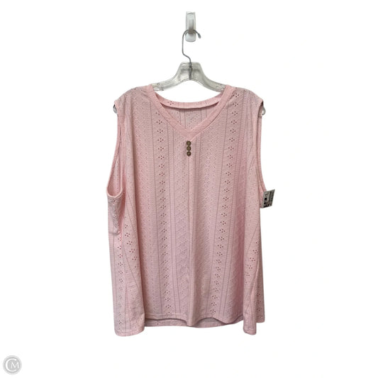 Top Sleeveless By Clothes Mentor In Pink, Size: 4x