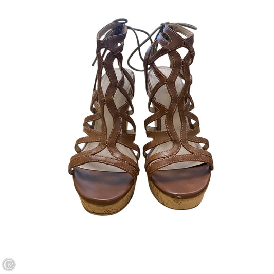 Shoes Heels Wedge By Guess In Brown, Size: 8.5