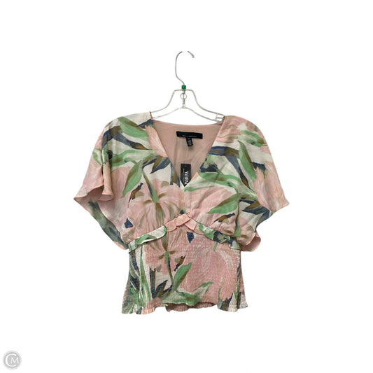 Top Short Sleeve By White House Black Market In Green & Pink, Size: 0