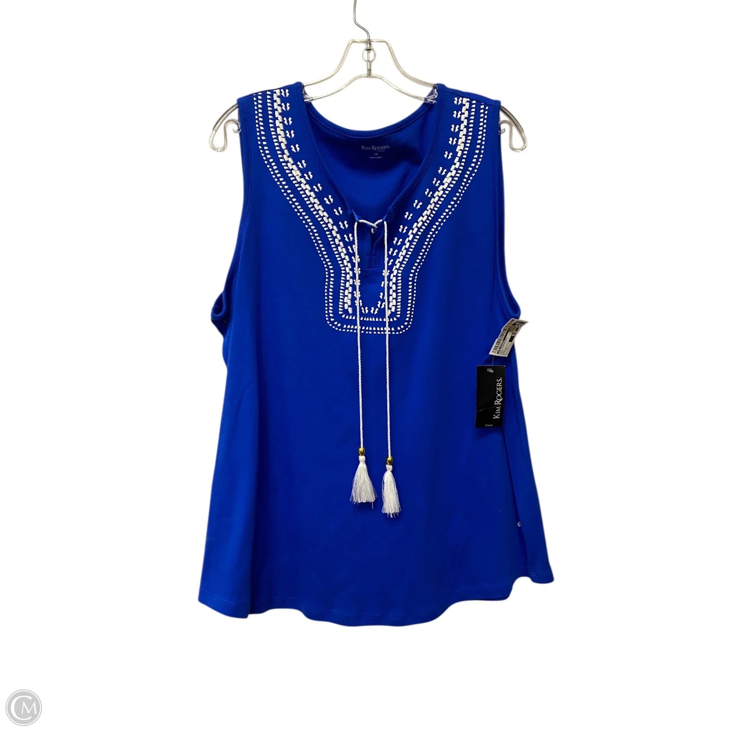 Top Sleeveless By Kim Rogers In Blue, Size: 1x