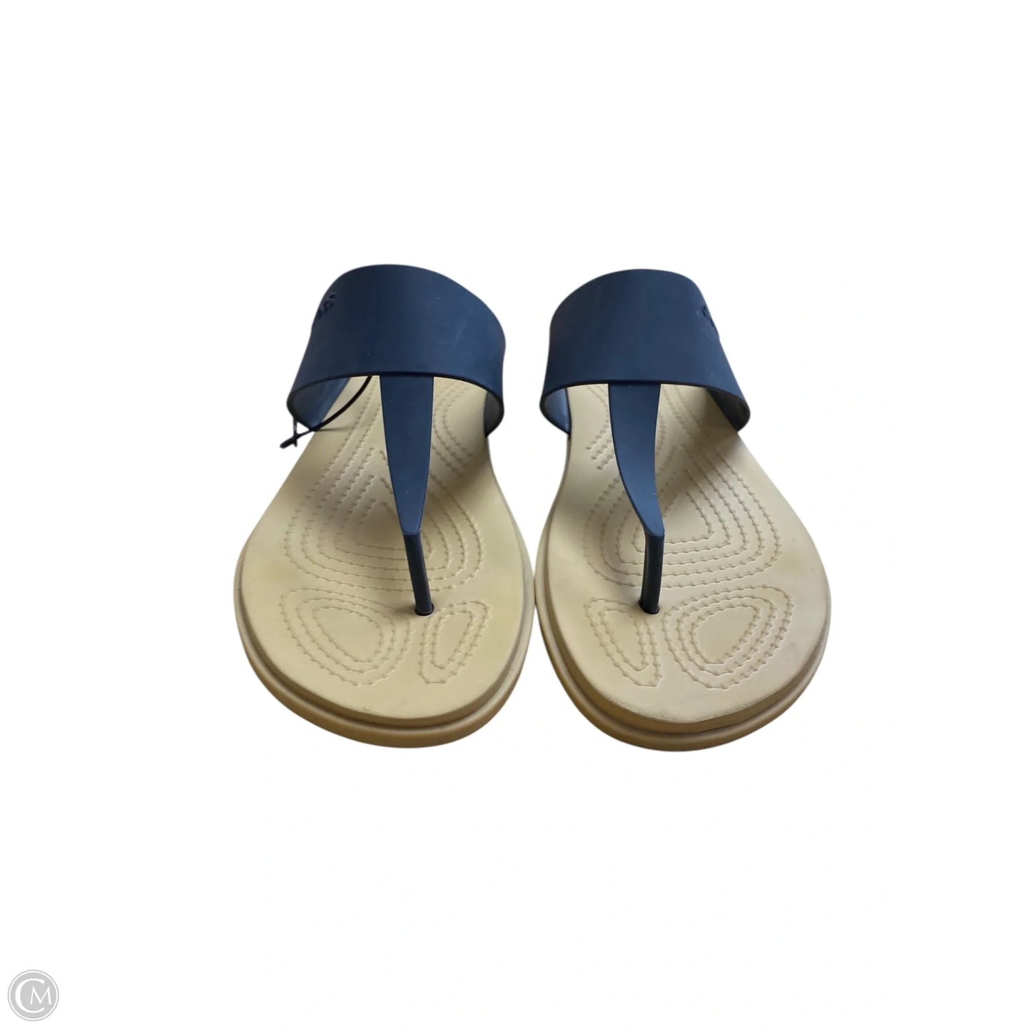 Sandals Flats By Crocs In Navy, Size: 8