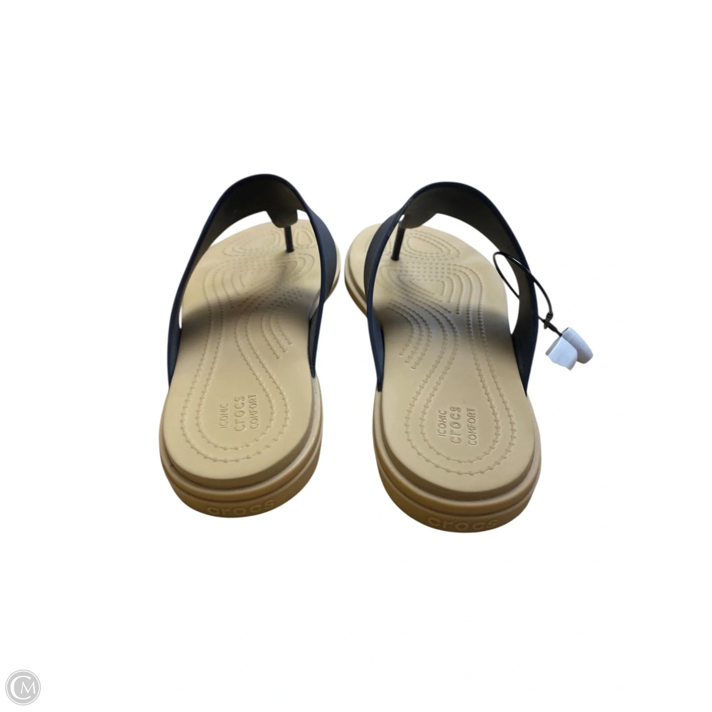 Sandals Flats By Crocs In Navy, Size: 8