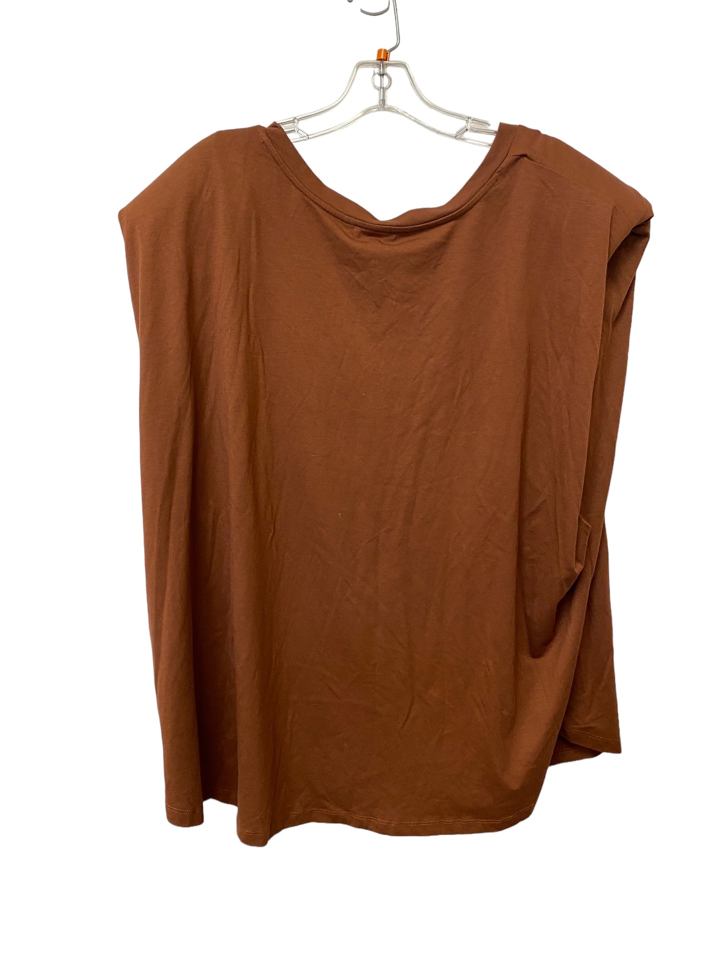 Brown Top Short Sleeve Good American, Size 8