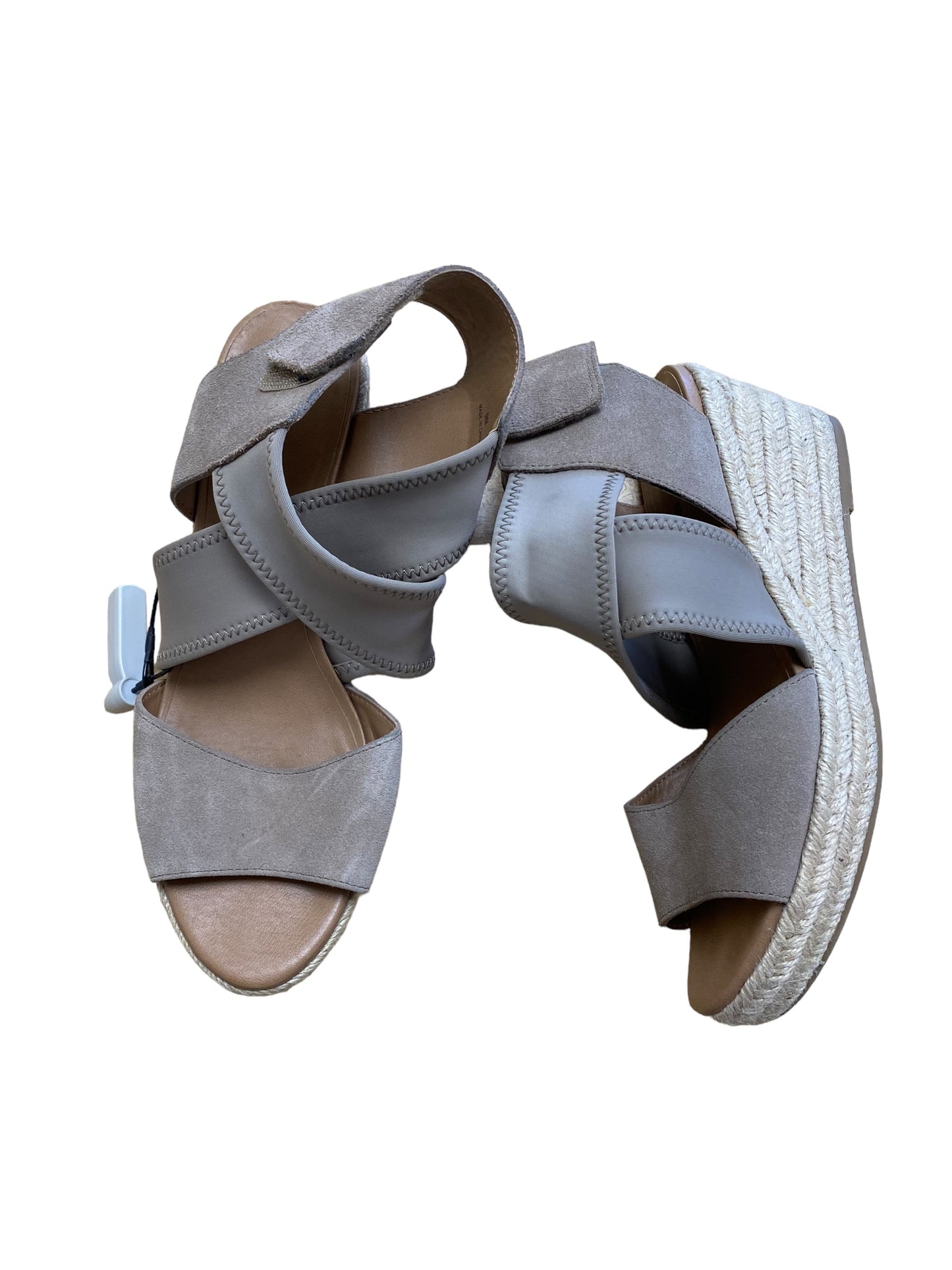 Taupe Sandals Heels Wedge Clothes Mentor, Size 9