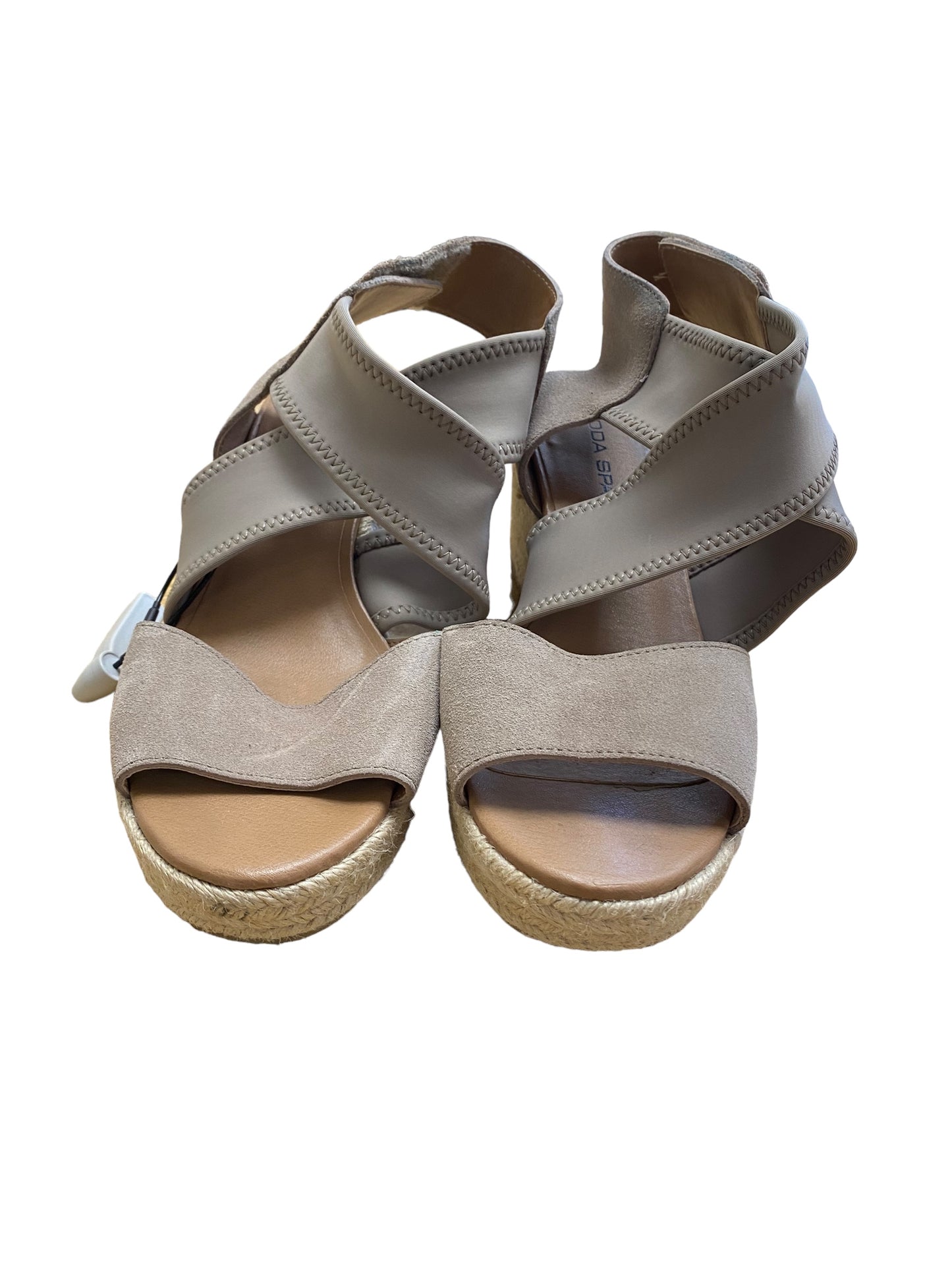 Taupe Sandals Heels Wedge Clothes Mentor, Size 9