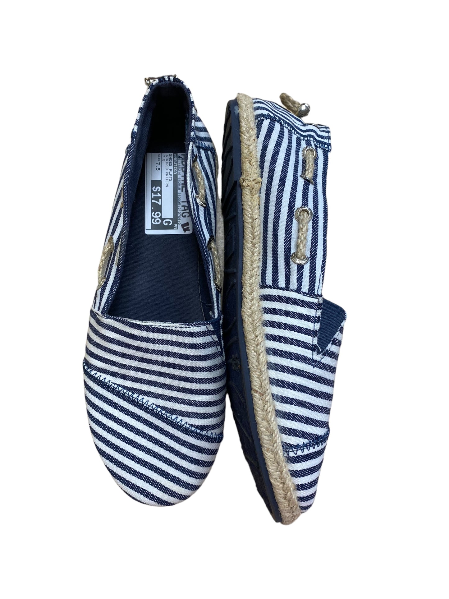 Striped Pattern Shoes Flats Nautica, Size 7.5