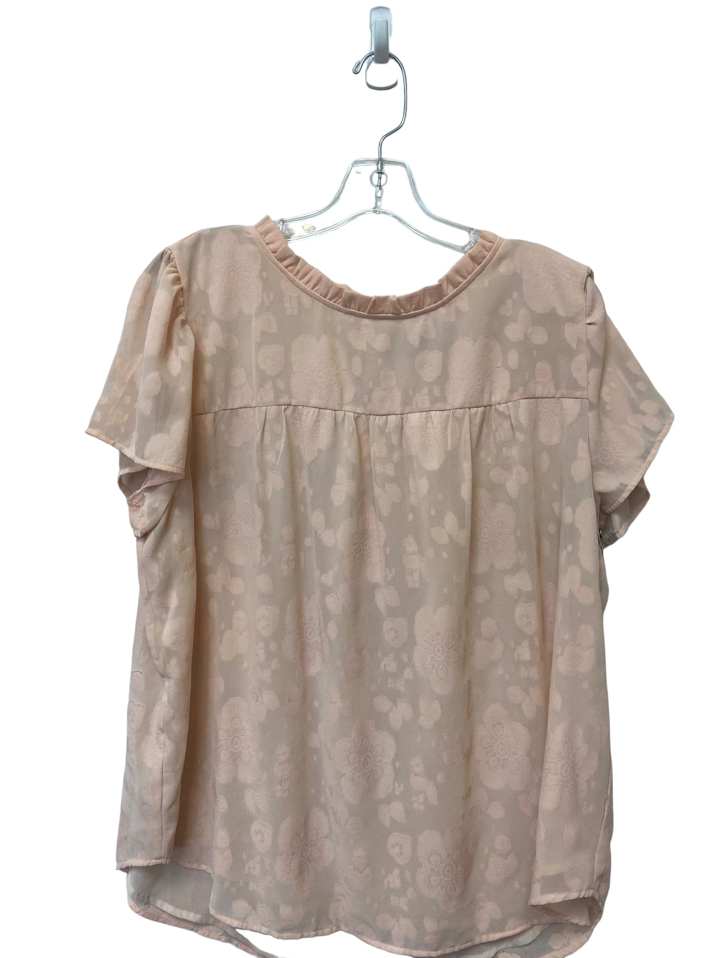 Top Short Sleeve By Loft In Pink, Size: Xl