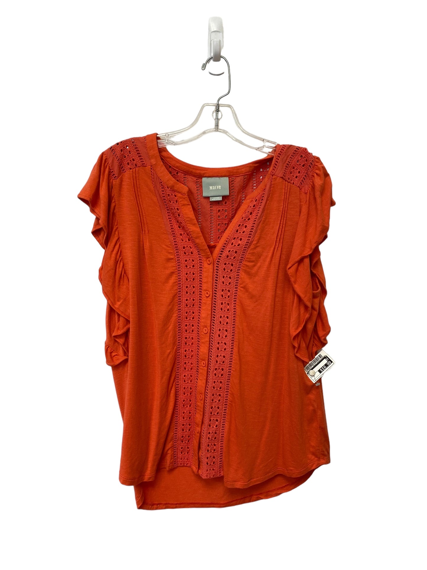 Top Short Sleeve By Maeve In Red, Size: L