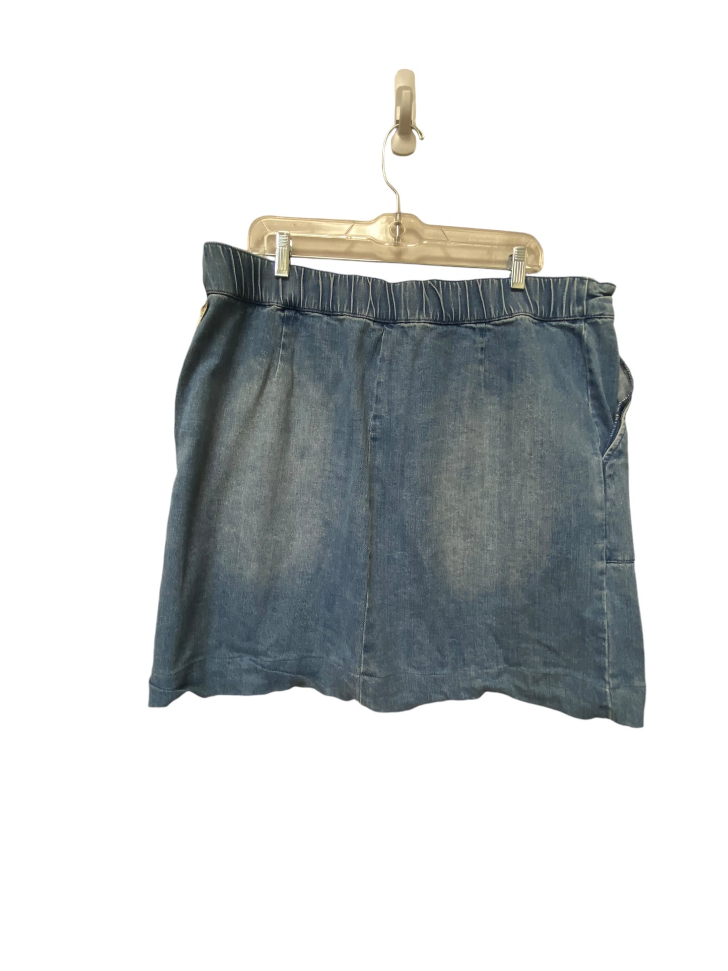 Skirt Mini & Short By Ava & Viv In Blue Denim, Size: 1x